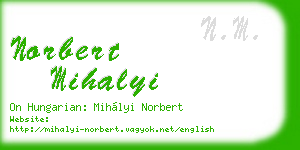 norbert mihalyi business card