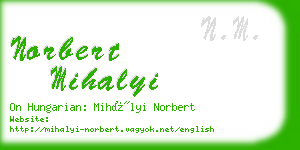 norbert mihalyi business card